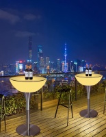 Стол светящийся круглый на металическом основании 60х60х76